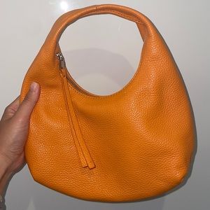 & other stories orange leather handbag